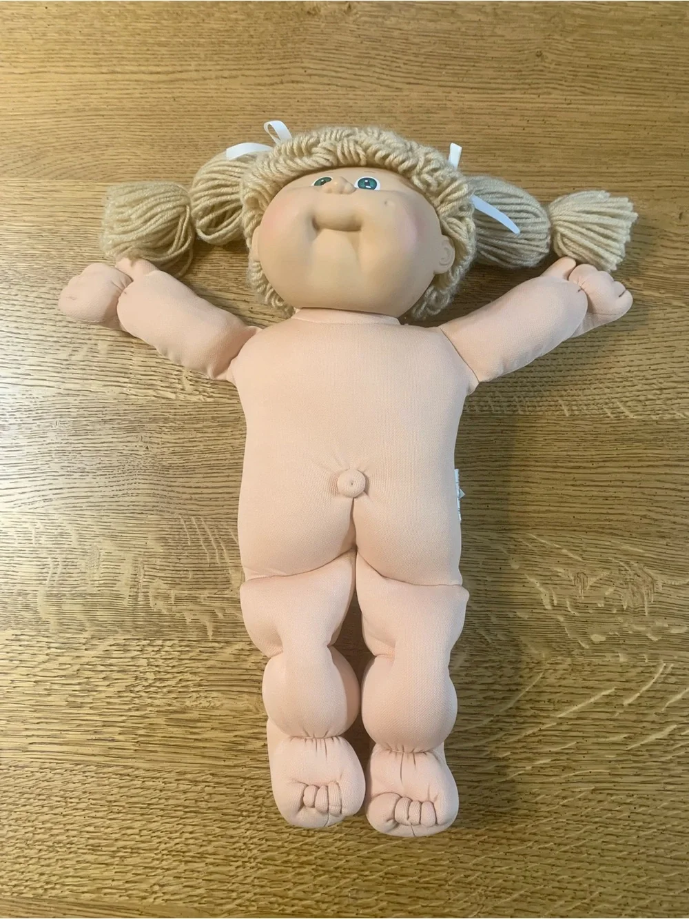 Vintage Cabbage Patch Kids Doll HM8 Girl Poodle Hair Ponytails Purple Snowsuit
